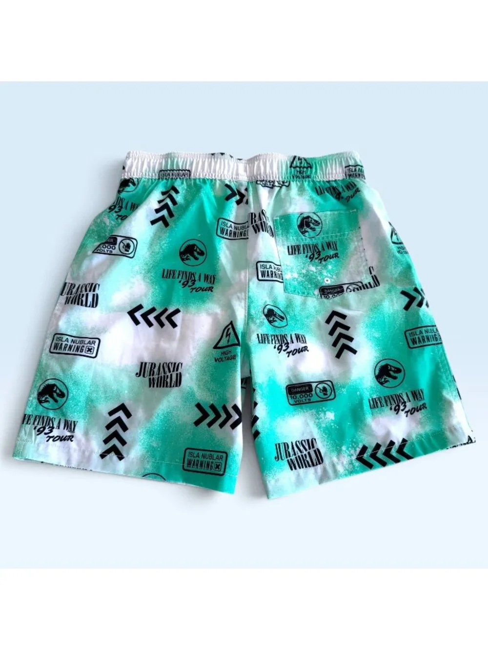 Abercrombie Kids Swim Trunks Boys 15/16 Blue Surf Van Print Lined Board Shorts